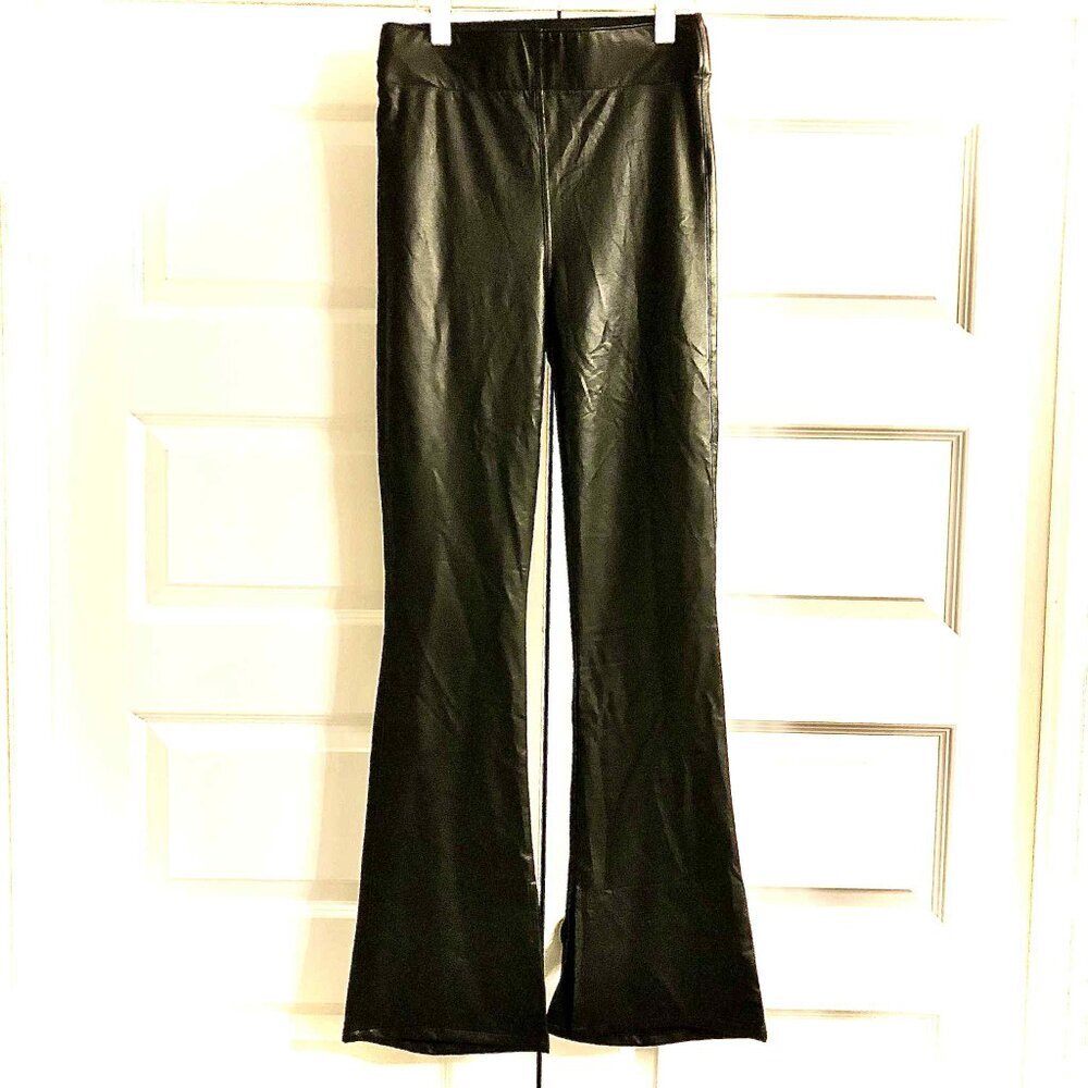 NWT SHOW ME YOUR MUMU Nashville Flare Vegan Leather Pants Black XS & L - Picture 6 of 11